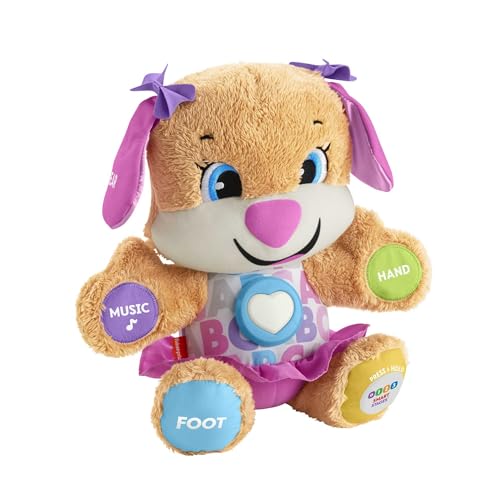 Fisher-Price, La Sorellina Del Cagnolino Smart Stages Ridi & Impara, Morbido Peluche Educativo Per Imparare Le Prime Parole, Con 75+ Canzoni, Luci E M