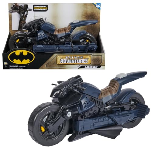 Dc Comics, Veicolo Batman Adventures 2 In 1, Batcycle Trasformabile, Macchina Batman Compatibile Con Tutte Le Action Figure Batman, Batmobile Trasform