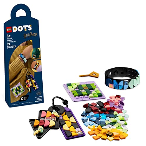 Lego 41808 Dots Pack Accessori Hogwarts, Kit Fai Da Te A Tema Harry Potter Per Creare Gioielli, Braccialetto, 2 Bag Tag E Toppa Da Cucire, Giochi Per