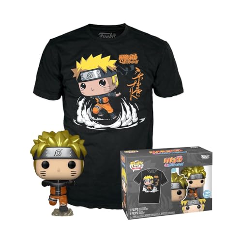 Funko Pop! & Tee: Naruto Run - Naruto Run Run - Metallico - Medium - T-Shirt, Maglietta - Vestiti Con Figura In Vinile Da Collezione - Idea Regalo - G