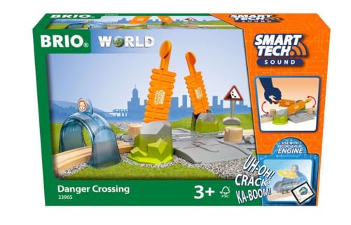 Brio - World Attraversamento Pericolosi Smart Tech Sound Set Ferroviario, Età Raccomandata 3+ Anni, 33965