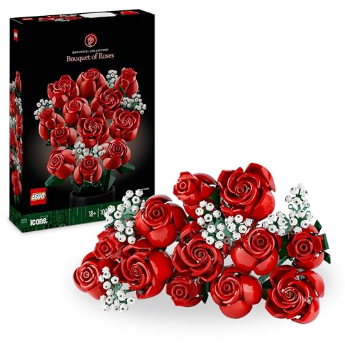 Lego Icons Bouquet Di Rose, Set Di Fiori Finti Da Costruire, Hobby Creativi, Decorazione Per Casa, Idea Regalo Di Pasqua Per Adulti, Per Lei O Lui O P