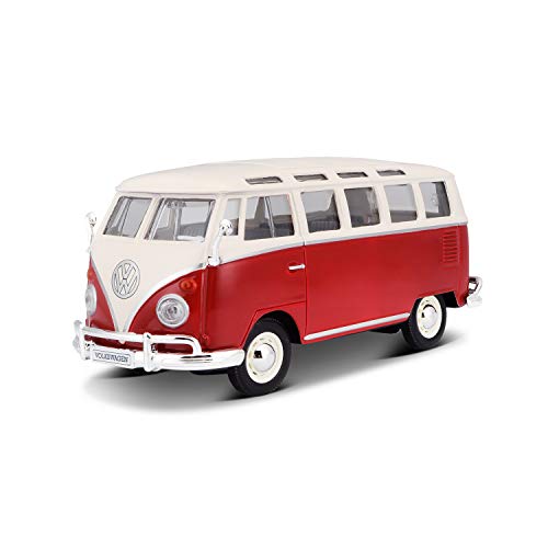 Maisto Modellino Di Auto Vw Bus Samba In Scala 1 25, Porte E Portellone Apribili, 20 Cm, Colore Spedito A Caso