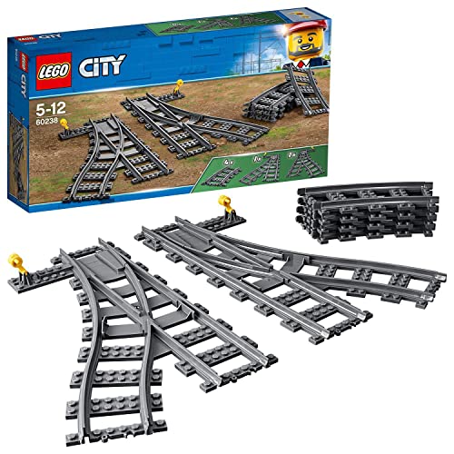 Lego City Scambi, Set Con 6 Pezzi Accessori Di Rotaie Per Ampliare La Ferrovia Del Treno Giocattolo, Giochi Creativi Per Bambini Dai 5 Anni 60238