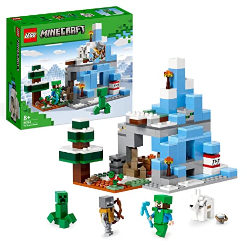 Lego Minecraft I Picchi Ghiacciati, Modellino Da Costruire Con Caverna E Personaggi Di Steve, Creeper E Capra, Gioco Creativo, Idee Regalo 21243