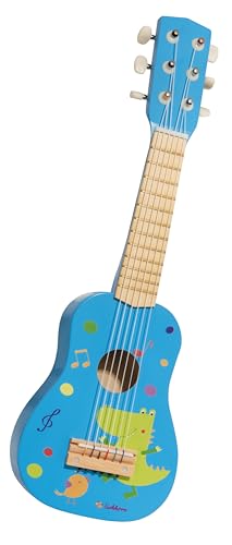 Eichhorn Musicale Chitarra Accordabile In Legno Con Sei Corde, Con Simpatico Motivo Animale, Lunghezza 54 Cm, A Partire Dai 3 Anni, Colore Azzurro/Nat