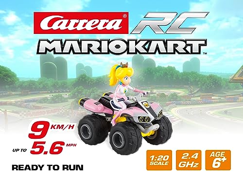 Carrera Rc Nintendo Mario Kart 8 Peach Quad │ Auto Telecomandata Da 6 Anni Per Uso Interno Ed Esterno │ Mini Mario Kart Auto Da Portare Via │ Giocatto