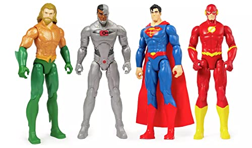 Dc Comics Super Eroi Special Box Set 4 Figure Action Flash Superman Cyborg Aquaman Superheroes - Altezza 30Cm