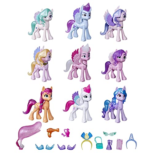 Hasbro My Little Pony: Una Nuova Generazione, Gala Reale, Set Con 9 Personaggi Pony, 13 Accessori E Poster (Esclusiva Amazon)