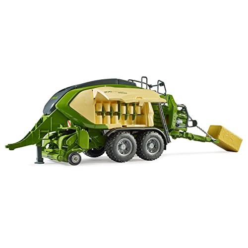 Bruder 02033 - Krone Big Pack 1290Hdp Vc Con 2 Balle Quadrate, Agricoltura, Rotopressa, Trattore