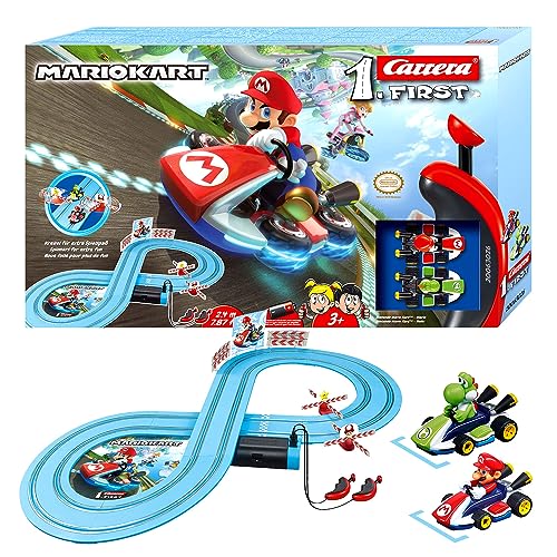 Carrera Toys Mario & Yoshi First Nintendo Kart – Set Pista Da Corsa A Batteria E Due Macchinine – Gioco Adatto Per Bambini Dai 3 Anni, Colore Colorato