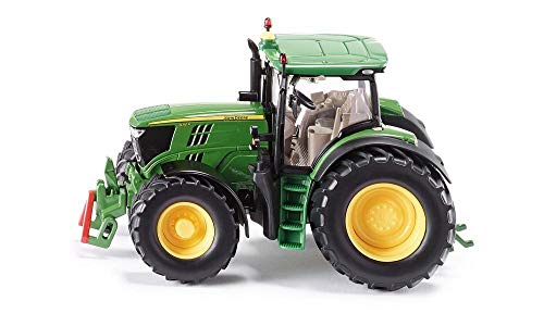 Siku 3282, Trattore John Deere 6210R, 1:32, Metallo E Plastica, Verde, Sterzatura Ackermann E Gancio Di Traino