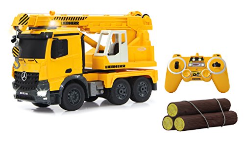 Jamara 405034 - Gru Pesante Mercedes Liebherr, Scala 1:20, 2,4Ghz, Giallo