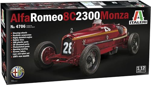 Italeri- Alfa Romeo 8C 2300 Monza Scala 1:12 Modello In Plastica Da Assemblare E Pitturare, 4706