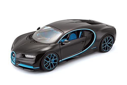Bauer Spielwaren Bugatti Chiron 18-11040Bk - Modellino Auto Record Mondiale, In Scala 1:18, Colore: Nero