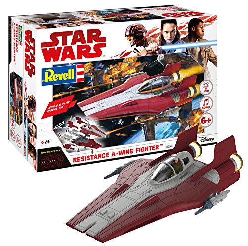 Revell 06759 - Star Wars Episodio Vii A-Wing Fighter, Kit Da Costruire Con Luci E Suoni, Rosso, Scala 1:44
