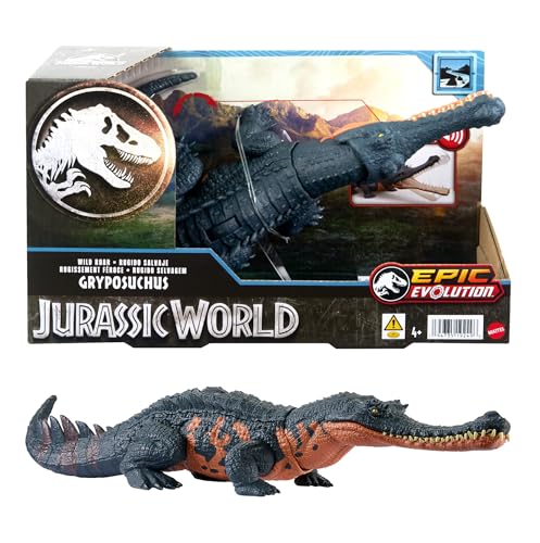 Jurassic World - Griposuco Ruggito Selvaggio, Dinosauro Snodato Con Azione D'Attacco Specifica E Ruggito, Gira La Rotella E Attiva Il Morso, Giocattol