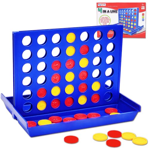 Pup Go Forza 4 Gioco In Scatola Con 6 Extra Gettoni, Forza Quattro, Classico Giochi Da Tavolo Portatili Da Viaggio, Giochi Di Società Per Bambini 3 4