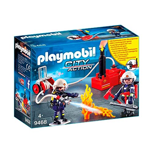Playmobil City Action 9468, Squadra Dei Vigili Del Fuoco Con Pompa D'Acqua, Dai 5 Anni