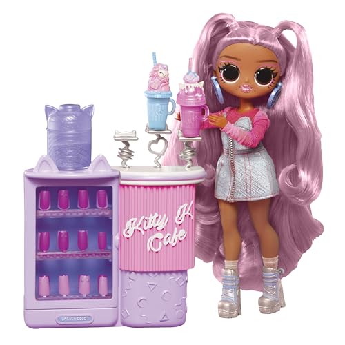 Lol Surprise Omg Sweet Nails: Kitty K Café. Include 15 Sorprese Tra Cui Smalti Veri, Unghie Finte, Foglietti Di Sticker, Glitter, 1 Fashion Doll E Mol