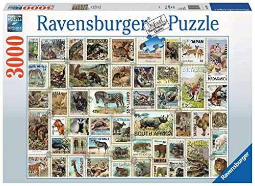 Ravensburger Puzzle Francobolli Degli Animali Puzzle 3000 Pz Illustrazioni, Puzzle Per Adulti