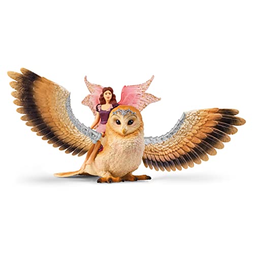 Schleich Figura De Juego Bayala Elfe Auf Glitzer-Eule V2, Spielfigur 70789