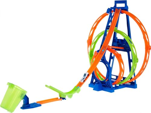 Hot Wheels - Kit Super Triplo Loop, Pista Con 1 Macchinina, Lancia L'Auto Da Corsa Attraverso 3 Loop, Collegabile Ad Altri Set, Giocattolo Per Bambini