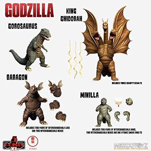 Mezco 5 Points Xl Godzilla: Destroy All Monsters (1968) - Round 2 Boxed Set, Multicolore, H858045