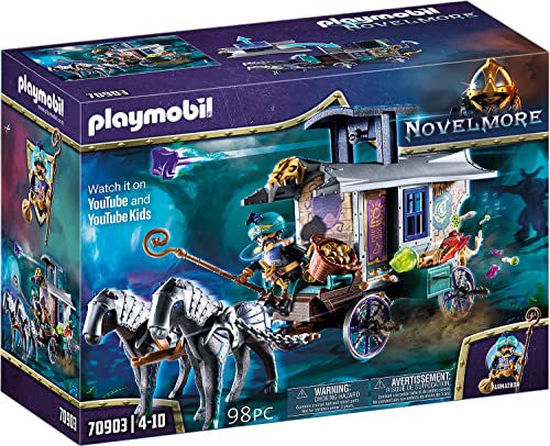 Playmobil Novelmore 70903 Violet Vale, Carrozza Del Mercante, Giocattoli Per Bambini Dai 4 Anni