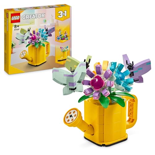 Lego Creator 3 In 1 Innaffiatoio Con Fiori Finti, Giochi Per Bambini E Bambine Da 8 Anni Con Annaffiatoio Giocattolo Trasformabile In Stivale Giallo O