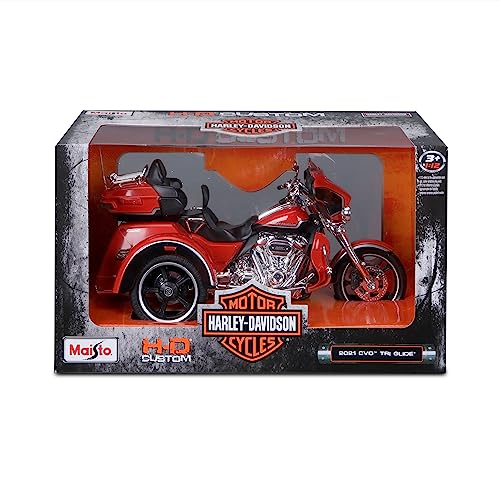 Maisto - Moto Harley Davidson - Cvo Tri-Glide (3 Ruote) - Arancione - Riproduzione Del Veicolo In Scala 1/12 - Per Bambini Dai 3 Anni - M32337