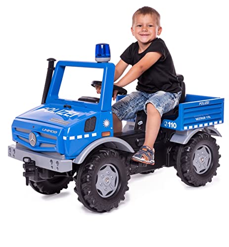 Rolly Toys- Mercedes-Benz Rollyunimog Poliziei Edition 2020-Seggiolino Auto Per Bambini, Con Rollyflashlight, Sedile Regolabile, Pneumatici Silenziosi