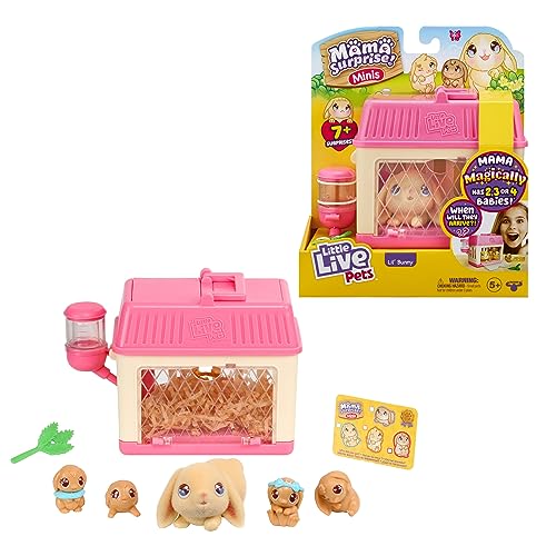 Little Live Pets - Mama Surprise Minis. Feed And Nurture A Lil' Bunny Inside Their Hutch So She Can Be A Mama. She Has 2, 3, Or 4 Babies With Surprise