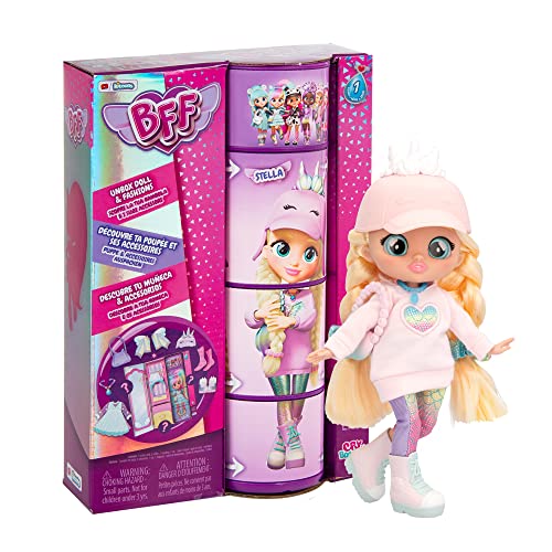 Bff By Cry Babies Stella, Bambola Alla Moda Da Collezione Con Capelli Lunghi, Vestitini In Tessuto E 9 Accessori, Giocattolo Per Bambini E Bambine +5