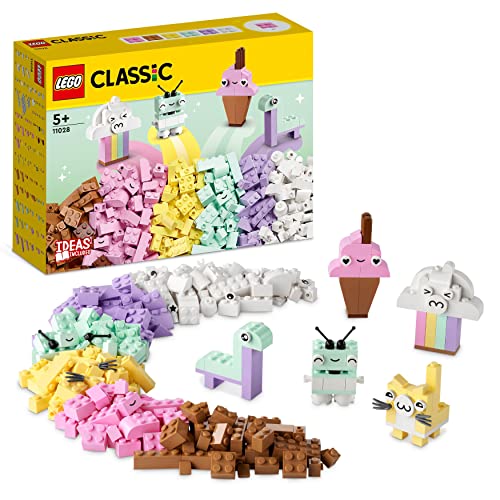 Lego Classic Divertimento Creativo Pastelli, Set Costruzioni In Mattoncini Con Figure Di Animali Come Dinosauro Giocattolo E Gatto, Giochi Educativi P