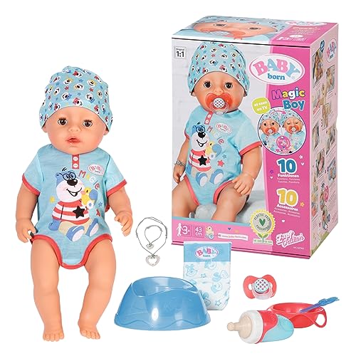Baby Born Soft Touch Boy 43Cm With Magic Dummy - Realistic Doll With Lifelike Functions - Soft To The Touch, Flexible Body - Eats, Sleeps, Cries & Use