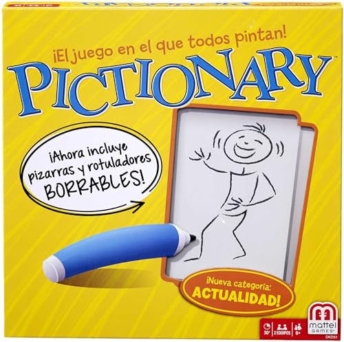 Pictionary Disegna L'Indizio Della Carta E Prova Ad Indovinare, Gioco Di Carte Per Serate In Famiglia E Con Amici, Con Pennarelli E Lavagnette Inclusi