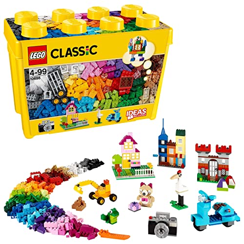 Lego Classic Scatola Mattoncini Creativi Grande, Set Per Costruire Macchina Fotografica, Vespa E Ruspa Giocattolo, Giochi Per Bambini E Bambine Da 4 A