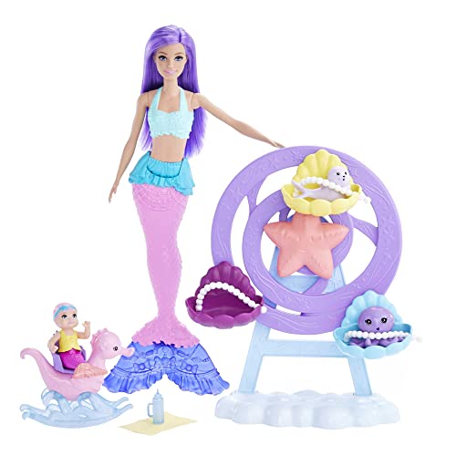 Barbie - Bambola Barbie Skipper Set Dreamtopia, Playset Con Bambola Skipper, Due Agnellini, Un Passeggino A Forma Di Carrozza E Tanti Altri Accessori,