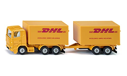 Siku 1694, Camion Dhl Con Rimorchio, Metallo E Plastica, Giallo, Portelloni Posteriori Apribili, Rimorchio Rimovibile