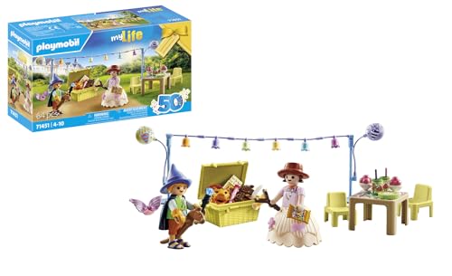 Playmobil Mylife 71451 Festa In Maschera, Travestiti Da Mago, Da Principessa, Da Cowboy O Da Indiano E Altro, Con Tanti Accessori, Gioco Di Ruolo Imma