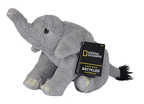 Simba- Disney Nat Geo Elefante Africano, 6315870101, 0 Mesi, Materiale Riciclato 90%, 25 Cm