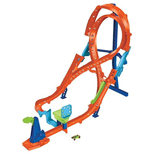 Hot Wheels - Salto Verticale Con Loop Infinito, Pista Per Gare E Acrobazie, Include 1 Macchinina E Si Collega Ad Altre Piste Hot Wheels, Giocattolo Pe