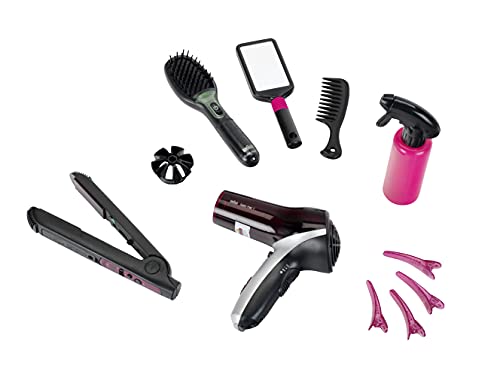Theo Klein 5873 Mega Set Braun Satin Hair 7 Con Piastra Lisciante, Spazzola E Molto Altro Phon A Batterie Dimensioni Della Confezione: 48 Cm X 8 Cm X