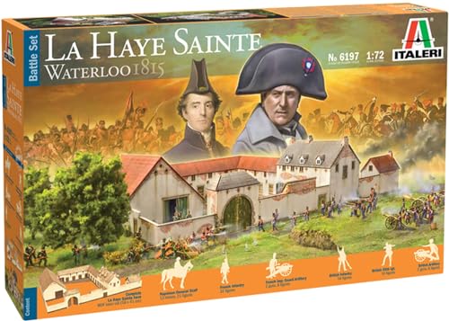 Italeri 6197 Waterloo 1815 - La Haye Sainte, Scala 1:72, Plastic Model Kit, Modello In Plastica Da Montare, Modellismo, Battle Set, Diorama, Multicolo