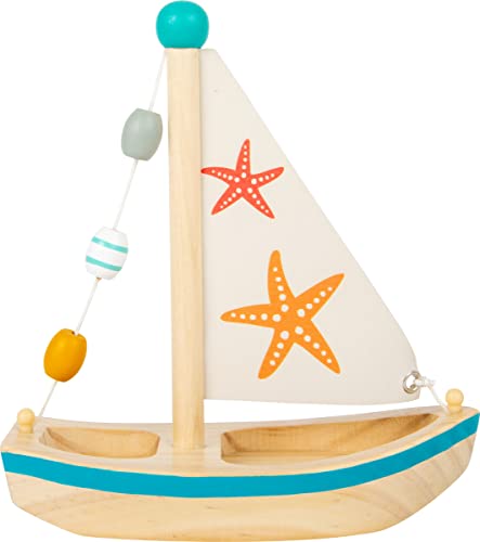 Small Foot Barca A Vela Stella Marina In Legno, Giocattolo Da Bagno Acquatico, Per Bambini Dai 24 Mesi Toys, 11658