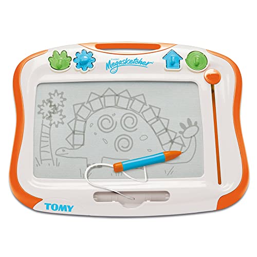 Tomy Megasketcher Magnetic Drawing Board , Large Writing Pad With Magic Eraser , Travel Games For Kids Aged 3 4 5 6 And Over , Measures 45 X 35 Cm