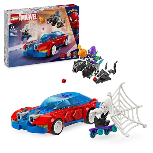 Lego Marvel Auto Da Corsa Di Spider-Man E Venom Goblin, Gioco Di Ruolo Per Bambini E Bambine Da 7 Anni In Su Con Macchina Giocattolo Da Costruire, Ali