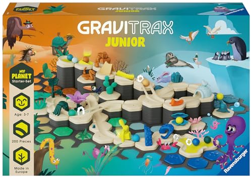 Ravensburger - Gravitrax Junior Starter Set Xxl Pianeta, Pista Di Biglie, Gioco Innovativo Ed Educativo Stem, Pista Giocattolo, Gioco Biglie Per Bambi
