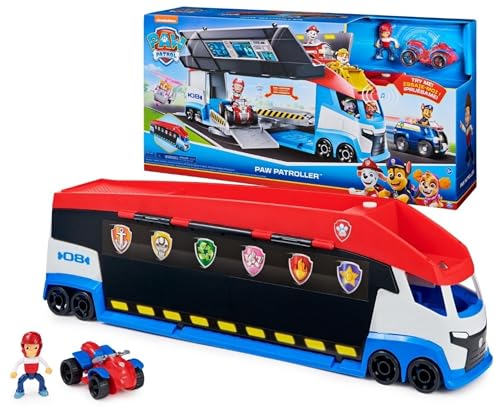 Paw Patrol | Paw Patroller Deluxe | Veicolo Trasformabile 2 Lanciatori, Personaggio Di Ryder E Quad | Giochi Bambini Dai 3 Anni In Su